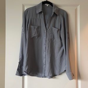 Express two pocket portofino shirt slate blue